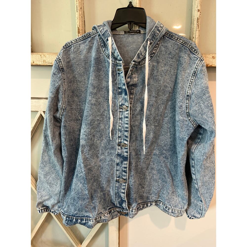 SHEIN size 2X denim hooded jacket